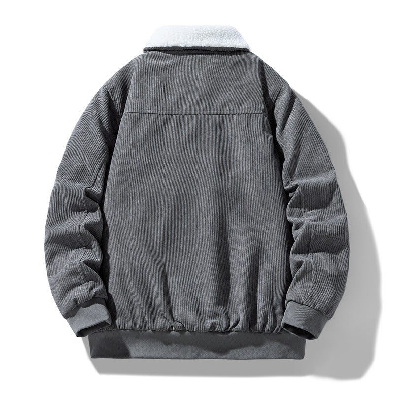 Herren Cord-Fieldjacke mit Teddyfutter, gesteppter Isolierung und Multifachtaschen Echo Archiv