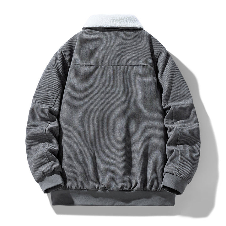Herren Cord-Fieldjacke mit Teddyfutter, gesteppter Isolierung und Multifachtaschen Echo Archiv