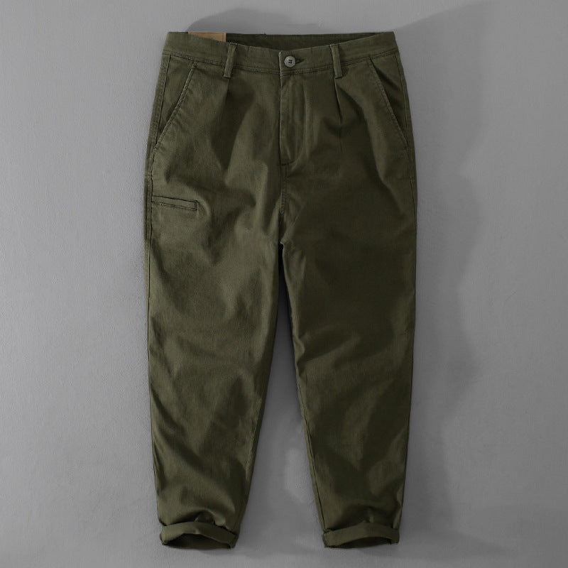 Herren Konische Baumwoll-Chino mit Cargo-Tasche und gekrempeltem Saum Echoarchiv