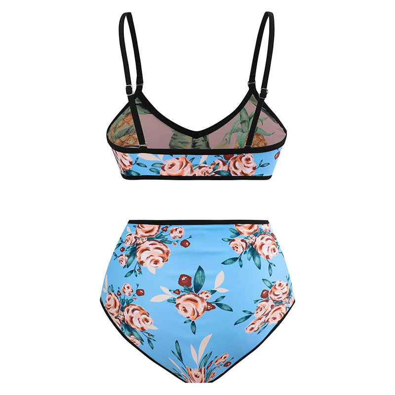 Damen Hochtailliertes Bikini-Set mit floralem Design und komfortablem Schnitt Echo Archiv