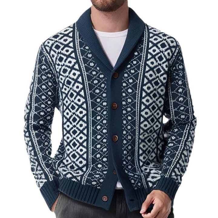 Herren Strickjacke mit traditionellem nordischem Muster Echoarchiv