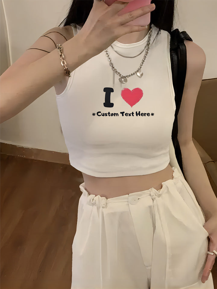 Damen Crop-Top mit auffälligem Schriftzug und körpernahem Schnitt Echo Archiv
