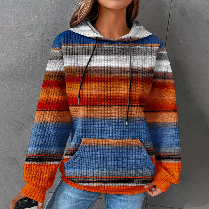 Damen Modischer Kapuzenpullover im Karodesign Echoarchiv
