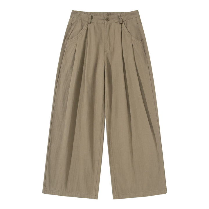Damen Weite Bundfalten-Culottehose mit hohem Bund und tiefen Eingrifftaschen Echoarchiv