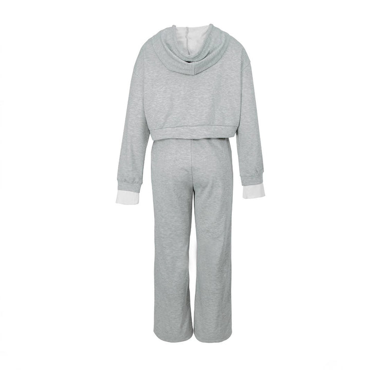 Damen nan kurzes Hoodie- und weite Jogger-Set aus weichem Baumwollmix Echo Archiv