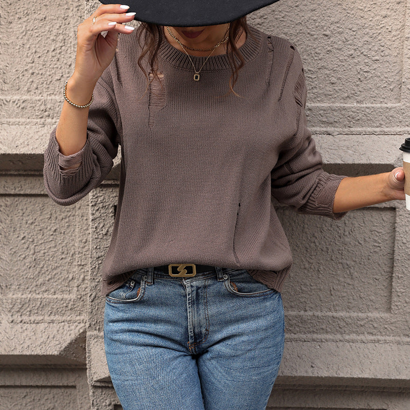 Damen Modischer Pullover mit besonderen Ausschnitten Echo Archiv