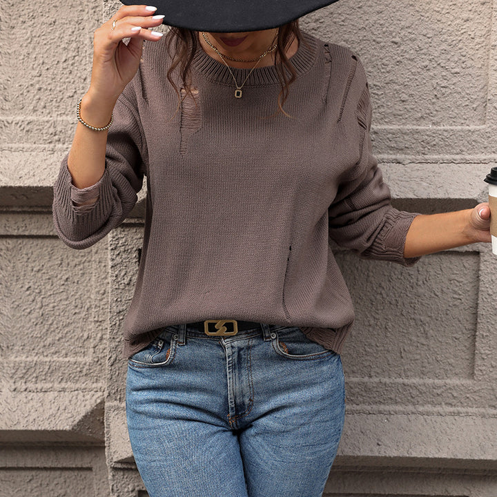 Damen Modischer Pullover mit besonderen Ausschnitten Echo Archiv