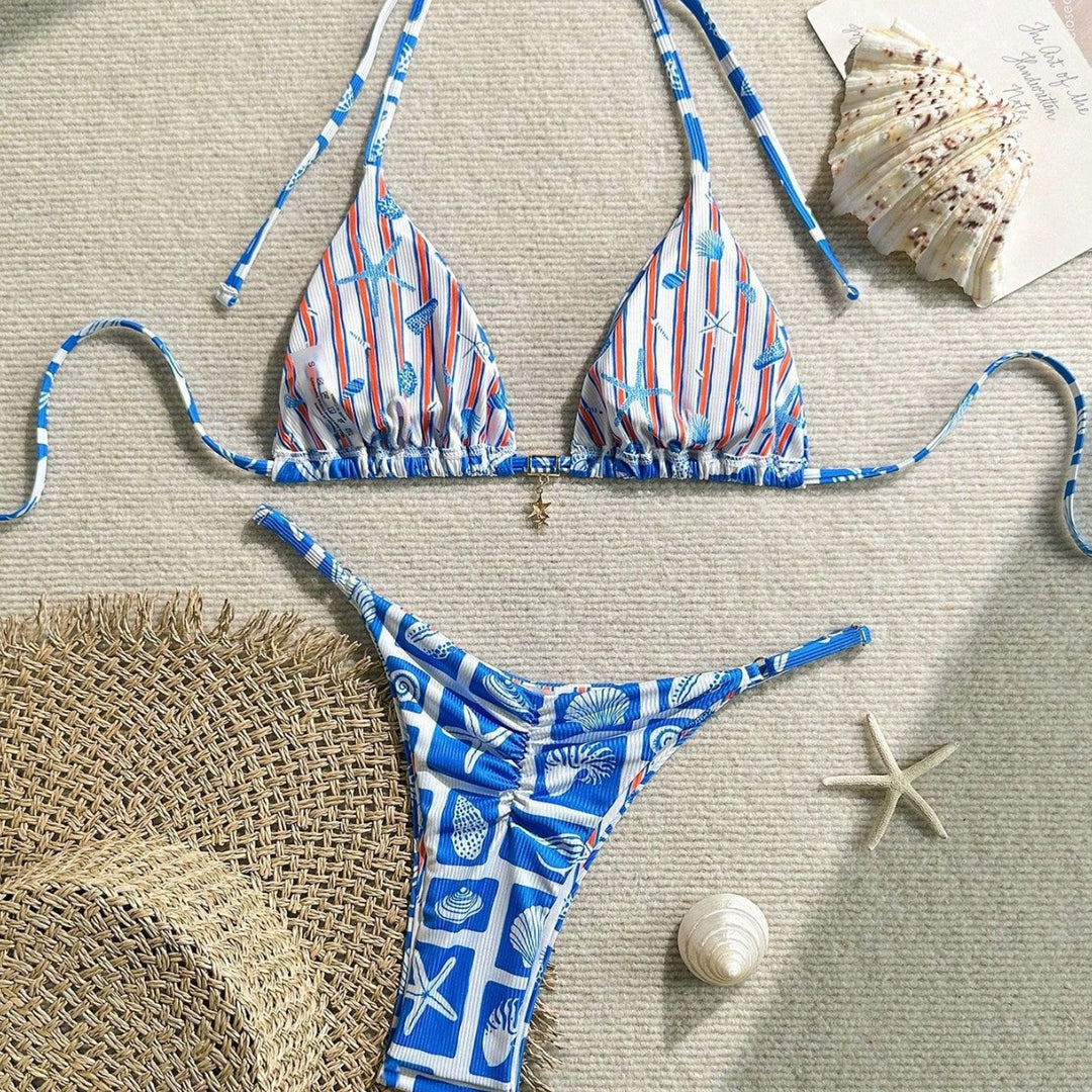 Damen Triangel-Bikini mit maritimem Design Echo Archiv