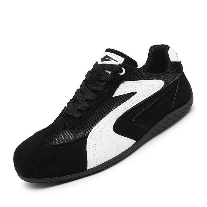 Damen retro-angehauchte Veloursleder-Sneaker mit atmungsaktivem Mesh-Einsatz und rutschfester Gummilaufsohle Echo Archiv