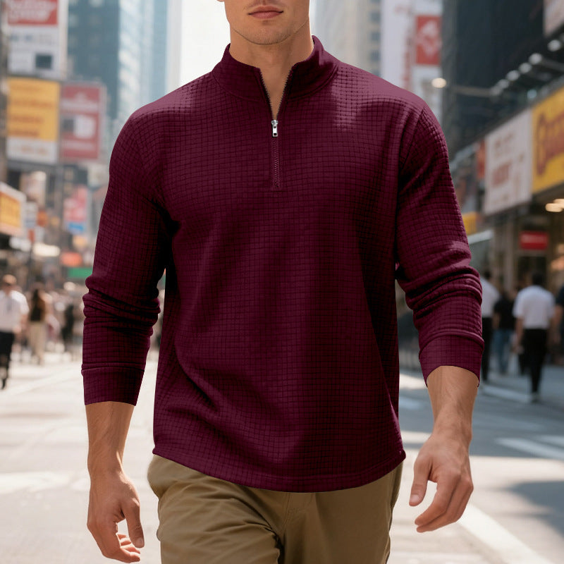 Herren Sportliches Zip-Pullover mit strukturiertem Design Echoarchiv