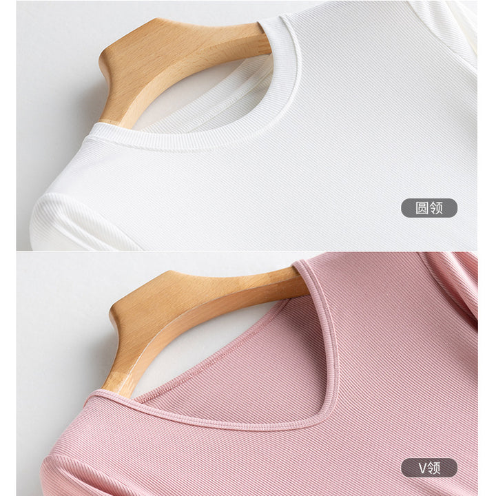 Damen Langarm-Feinrippshirt aus weichem Modal-Baumwollmix mit Rundhalsausschnitt Echo Archiv
