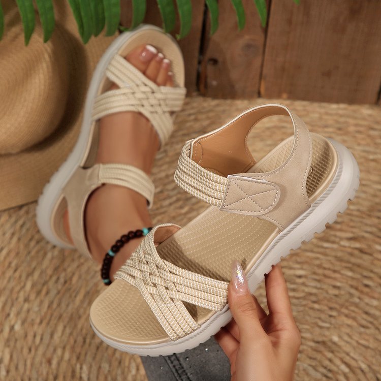 Damen Freizeit-Sandalen mit geflochtenem Riemendesign und komfortabler Fußbettung Echoarchiv