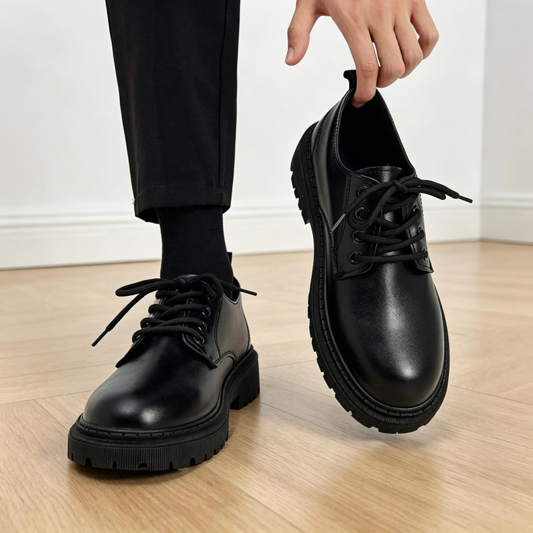 Herren Stilvolle Leder Schnürschuhe Echoarchiv