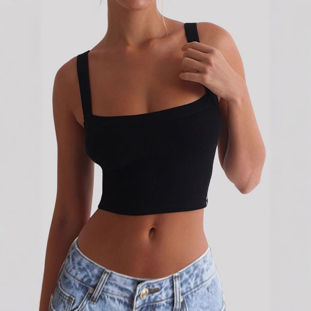 Damen Crop-Top mit quadratischem Ausschnitt und elastischem Material Echo Archiv