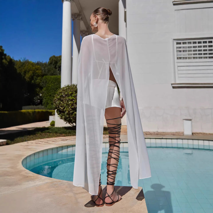 Damen transparentes Strand-Outfit mit modischen Längen und Schnürdetails Echo Archiv
