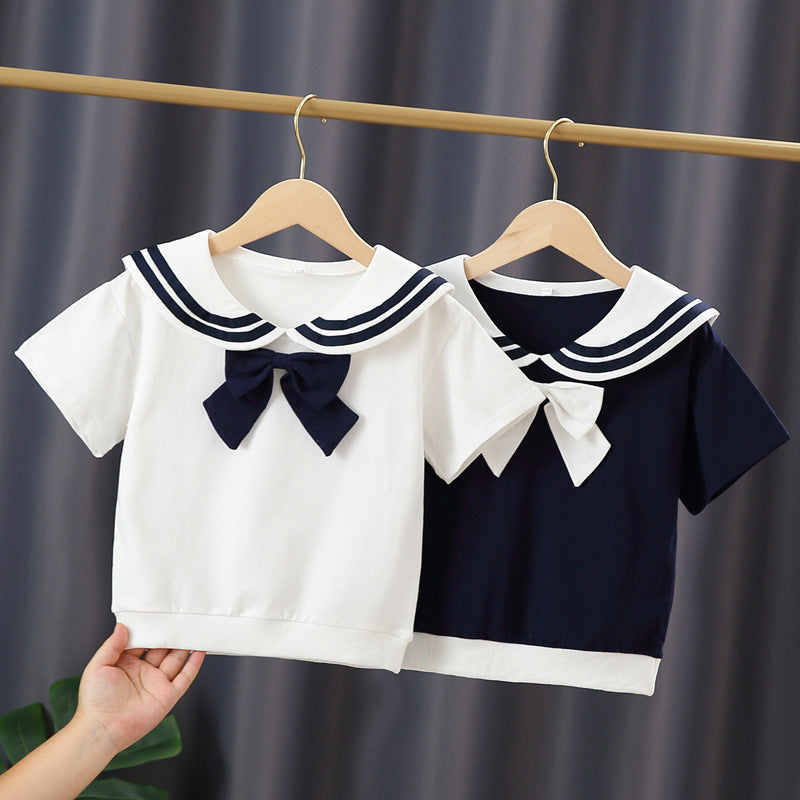 Mädchen Matrosen-T-Shirt mit Schleifendetail Echo Archiv