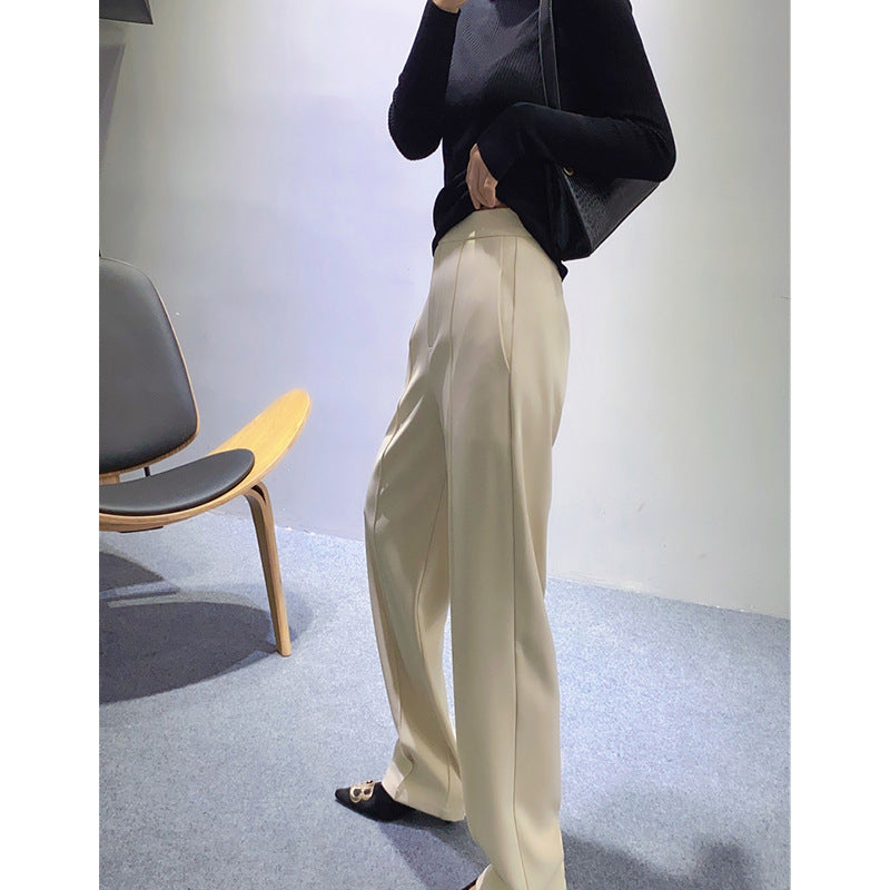 Damen Elegante und schicke Hochtaillierte Stoffhose Echoarchiv