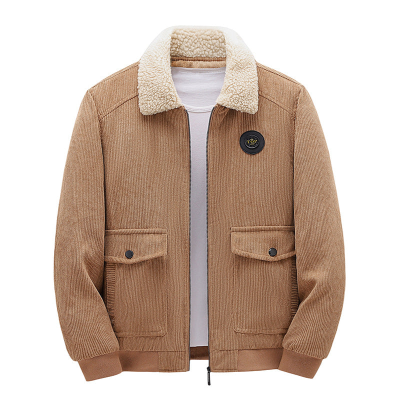 Herren Lässige Cordjacke mit Teddykragen Echo Archiv
