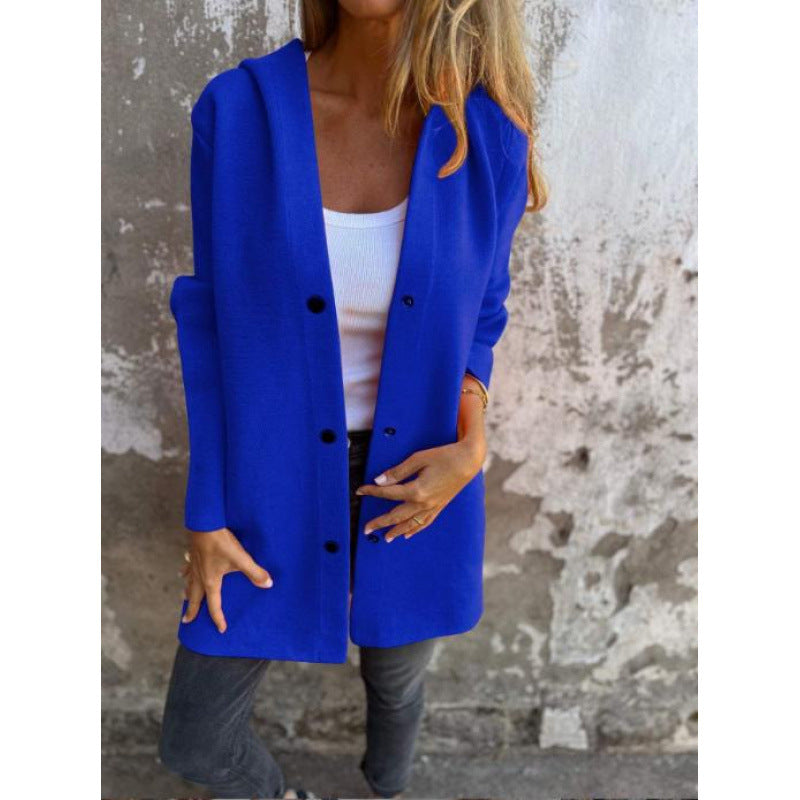 Damen Midilanger Oversize-Mantel aus Wollmix mit klarer Knopfleiste und minimalistischem Revers Echo Archiv