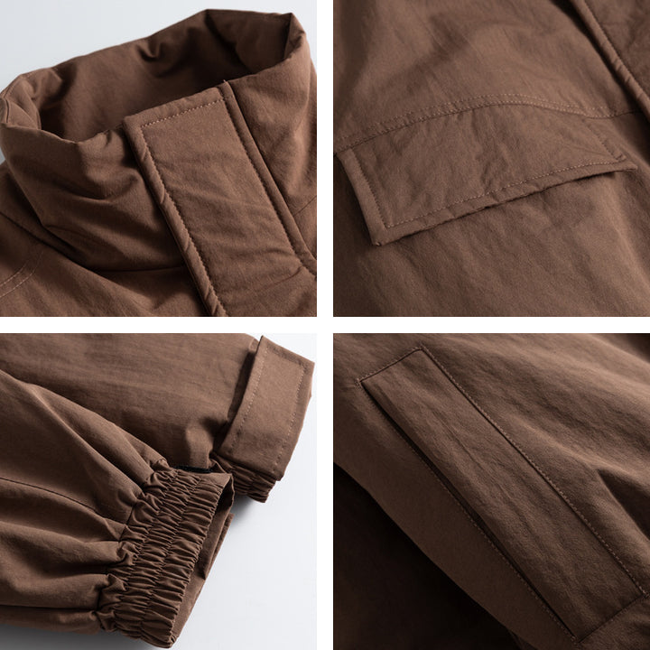 Herren Boxy-Fieldjacke mit hohem Stehkragen, wattierter Innenlage und aufgesetzten Pattentaschen Echo Archiv