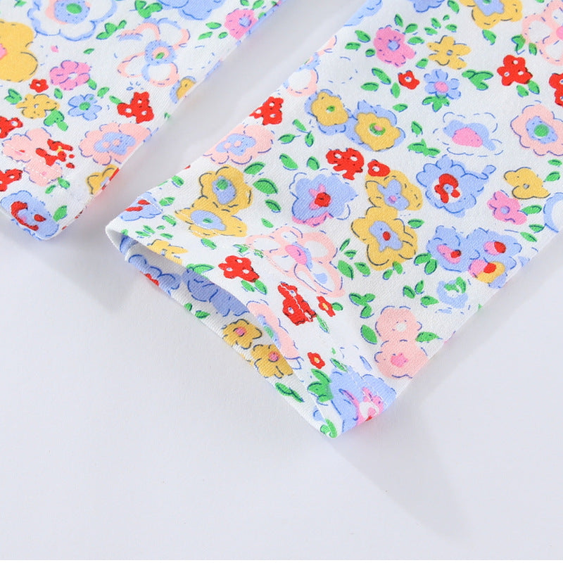 Mädchen Leggings mit buntem Blumendruck Echo Archiv