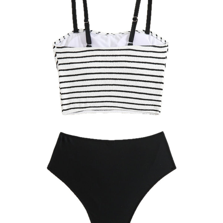 Damen Hochtailliertes Bikini-Set mit gestreiftem Oberteil Echo Archiv