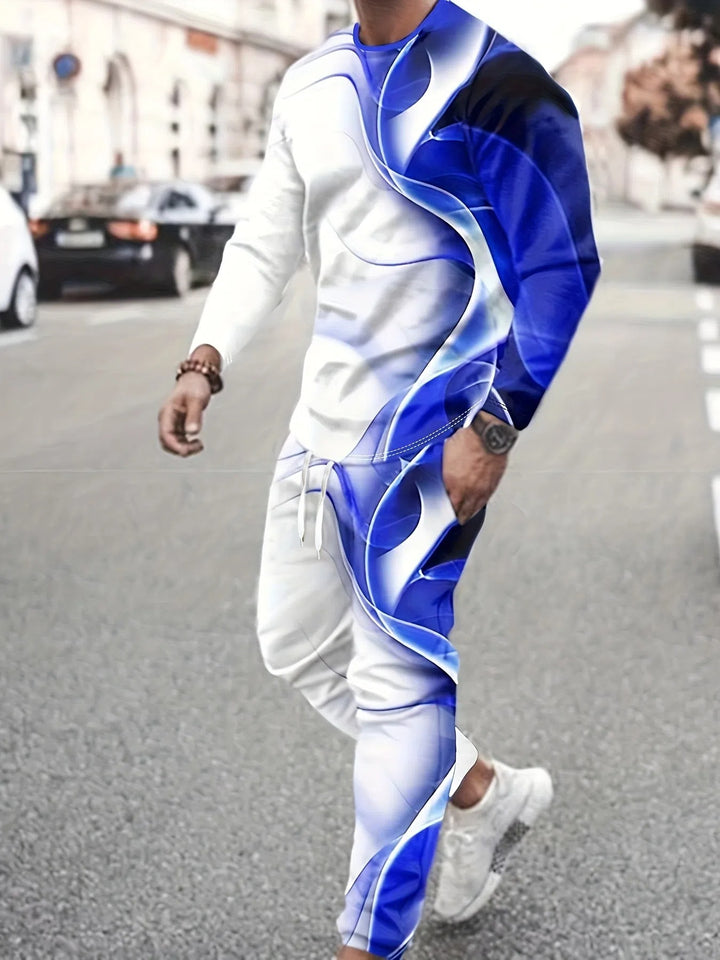Herren Sportliches Lifestyle-Outfit mit kreativem Muster und bequemer Passform Echoarchiv