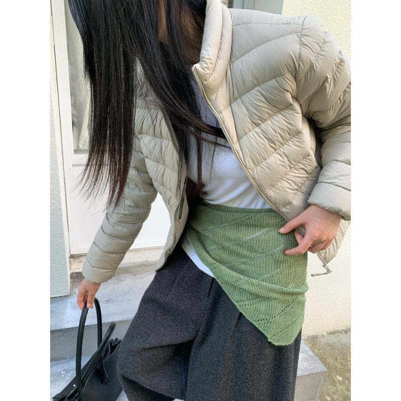 Damen leicht wattierte Steppjacke mit hohem Kragen Echoarchiv