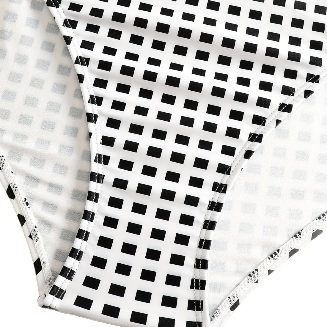 Damen Badeanzug-Set mit Rüschendetails und elegantem Karomuster – Maréssa