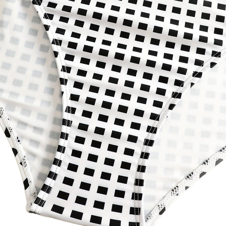 Damen Badeanzug-Set mit Rüschendetails und elegantem Karomuster Echo Archiv