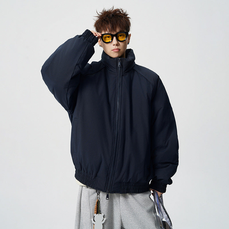 Herren Oversized Windjacke mit Stehkragen und elastischen Bündchen Echoarchiv