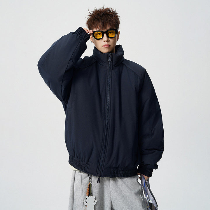 Herren Oversized Windjacke mit Stehkragen und elastischen Bündchen Echoarchiv