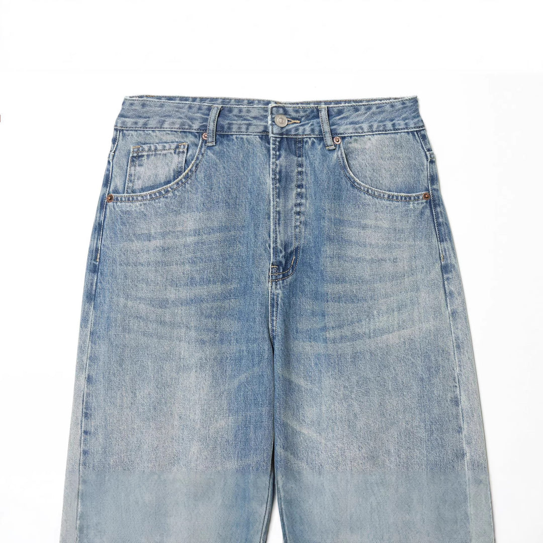 Damen nan weite Destroyed Jeans mit hoher Leibhöhe und umgeschlagener Saum Echo Archiv