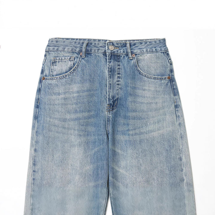 Damen nan weite Destroyed Jeans mit hoher Leibhöhe und umgeschlagener Saum Echo Archiv