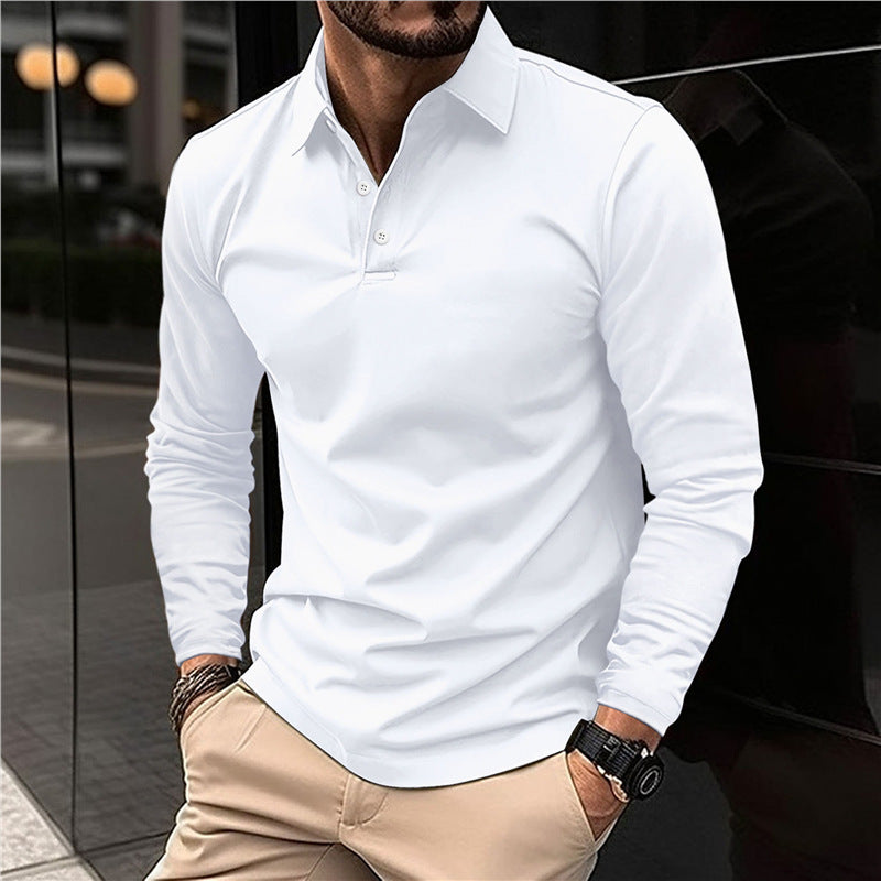 Herren Langarm Poloshirt mit modernem Kragen und hochwertiger Baumwolle Echoarchiv