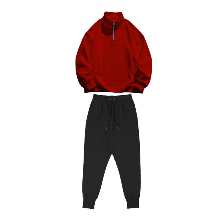 Herren lässiges Trainingsanzug-Set mit praktischen Taschen und modernem Stehkragen Echoarchiv