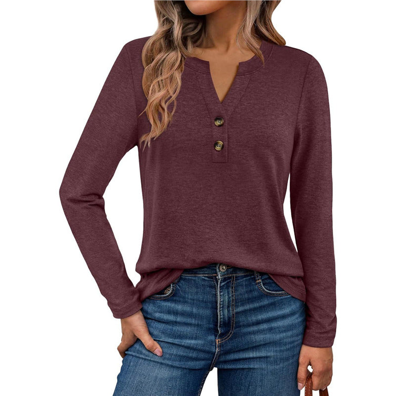 Damen Langarmshirt mit Knopfdetails Echoarchiv
