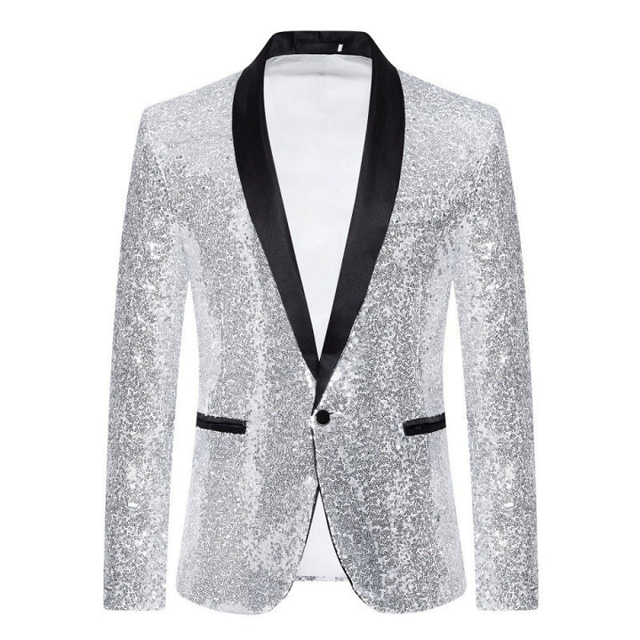 Herren glamouröser Pailletten-Blazer mit modernem Schnitt Echoarchiv
