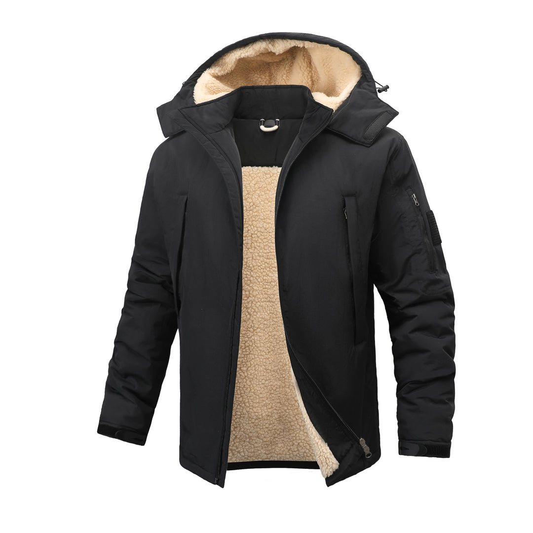 Herren  isolierte sherpa-gefütterte Parka mit Kapuze und Reißverschluss sowie Utility-Ärmeltasche Echo Archiv