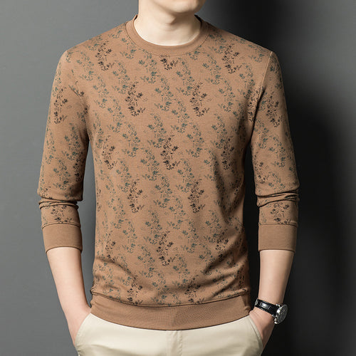 Herren stylisches Langarmshirt mit floralem Muster und hochwertigem Material Echoarchiv