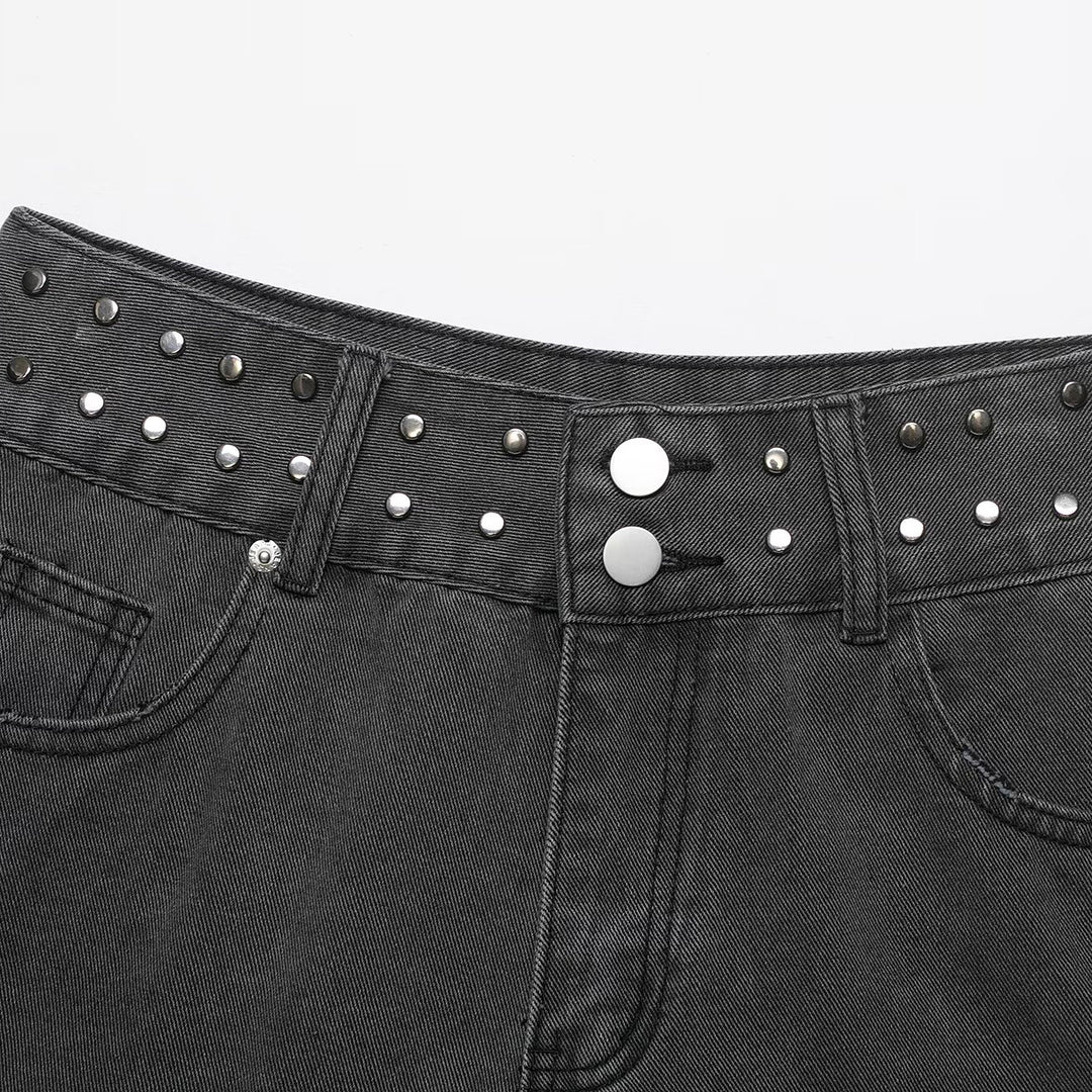 Damen Jeans-Shorts mit dekorativen Nieten Echo Archiv