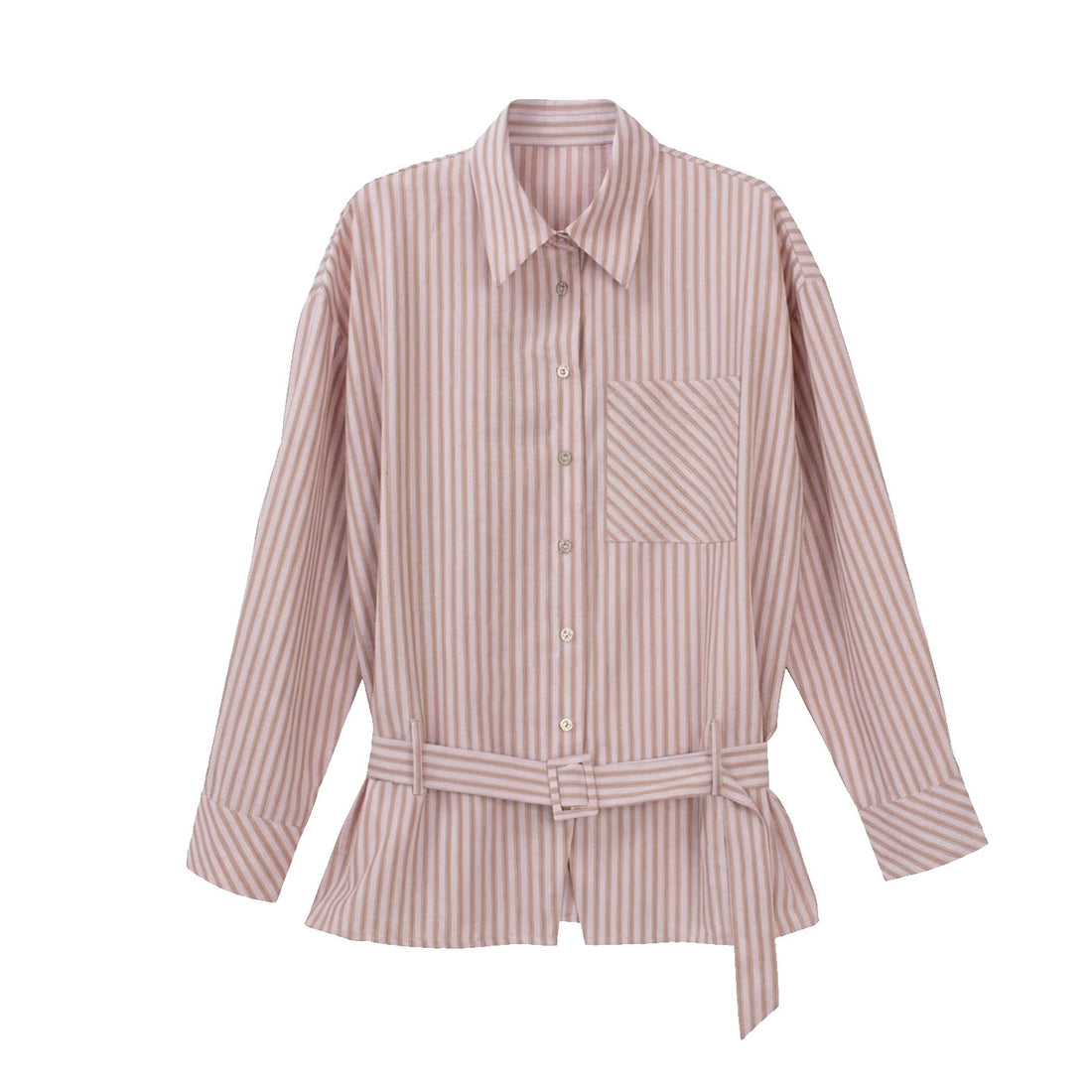 Damen Elegante gestreifte Bluse mit Gürtel – Élovi