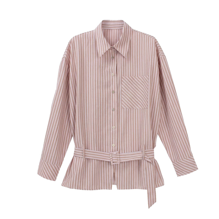 Damen Elegante gestreifte Bluse mit Gürtel Echo Archiv