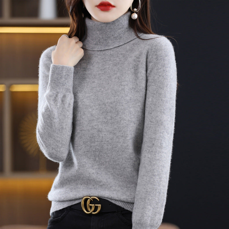 Damen Schmal geschnittener Rollkragenpullover aus kaschmirähnlichem Feinstrick mit softem Flor Echoarchiv