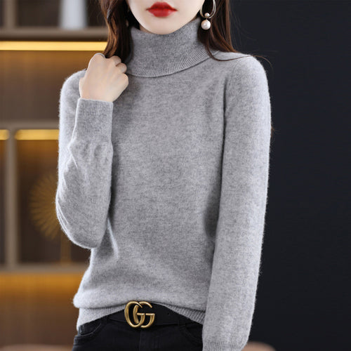 Damen Schmal geschnittener Rollkragenpullover aus kaschmirähnlichem Feinstrick mit softem Flor Echoarchiv