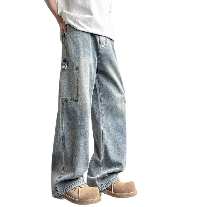 Herren lässige Cargo-Jeans mit weiten Beinen und praktischen Seitentaschen Echoarchiv