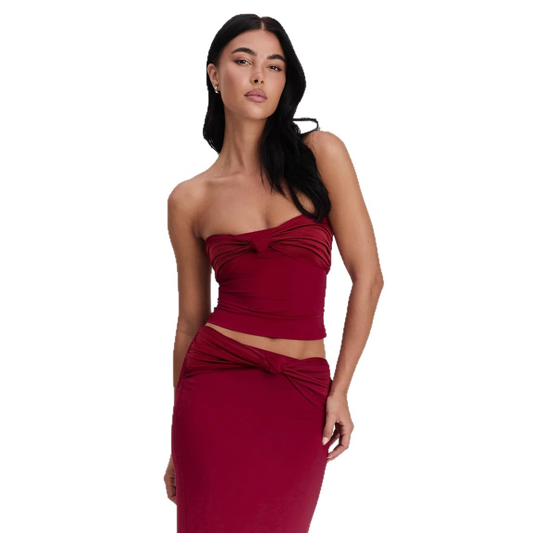 Damen Wickeloberteil mit Knotendetails und figurbetontem Design Echo Archiv