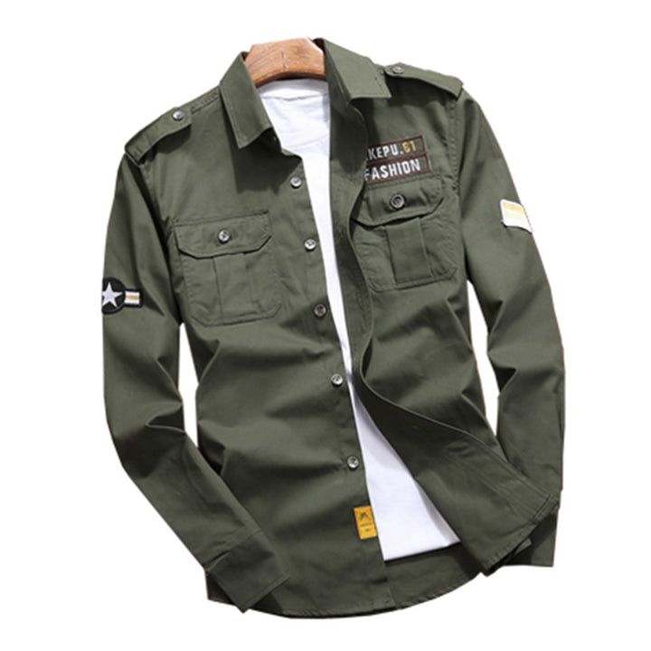 Herren Field-Hemdjacke mit Epauletten und Brustpattentaschen – Taviero
