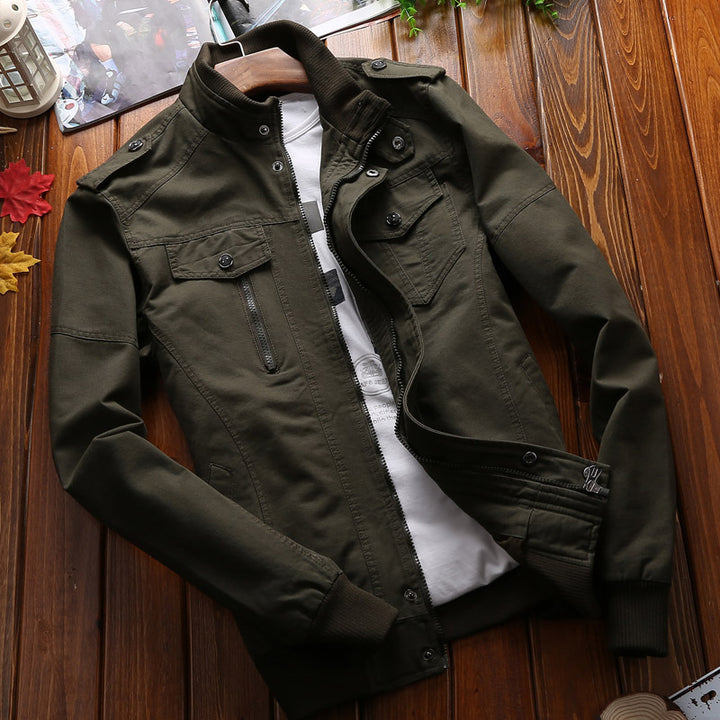 Herren nan leichtgewichtige Canvas-Utility-Jacke mit gesteppter Innenfütterung, verdecktem Zweiwege-Reißverschluss und elastischen Bündchen Echo Archiv