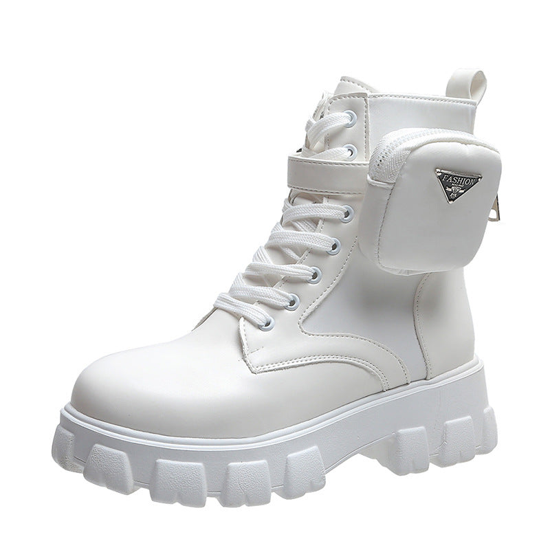 Damen Chunky Boots mit praktischem Seitentaschen-Design Echoarchiv